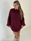Fenna | Women's Loose Knit Sweater Oversized Mock-Neck Pullover with Turtleneck for Layering