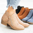 Evelyn | Women's Low-Heel Side-Zip Suede Ankle Boots