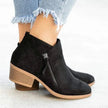 Evelyn | Women's Low-Heel Side-Zip Suede Ankle Boots