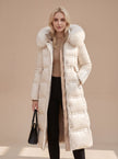 Mia | Women's Longline Fur-Hood Hooded Winter Puffer Parka