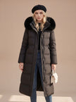 Mia | Women's Longline Fur-Hood Hooded Winter Puffer Parka