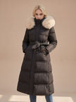 Mia | Women's Longline Fur-Hood Hooded Winter Puffer Parka