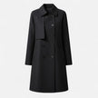 Trench Coat Women Wool Blend Mid-Length Double-Breasted A-Line