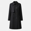 Trench Coat Women Wool Blend Mid-Length Double-Breasted A-Line