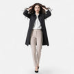 Trench Coat Women Wool Blend Mid-Length Double-Breasted A-Line