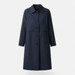 Trench Coat Women Wool Blend Mid-Length Double-Breasted A-Line