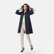 Trench Coat Women Wool Blend Mid-Length Double-Breasted A-Line