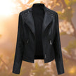 Wivi | Women's Zip-Up Faux-Leather Moto Jacket