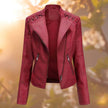 Wivi | Women's Zip-Up Faux-Leather Moto Jacket