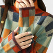 Lotte | Women's Multicolour Checked Mock-Neck Pullover Sweater with Color-Block for Everyday