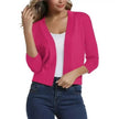 Emma | Women's Open-Front 3/4 Sleeve Cropped Cardigan with Elegant for Layering