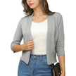 Emma | Women's Open-Front 3/4 Sleeve Cropped Cardigan with Elegant for Layering