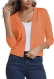 Emma | Women's Open-Front 3/4 Sleeve Cropped Cardigan with Elegant for Layering
