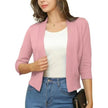 Emma | Women's Open-Front 3/4 Sleeve Cropped Cardigan with Elegant for Layering