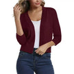 Emma | Women's Open-Front 3/4 Sleeve Cropped Cardigan with Elegant for Layering
