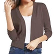 Emma | Women's Open-Front 3/4 Sleeve Cropped Cardigan with Elegant for Layering