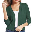 Emma | Women's Open-Front 3/4 Sleeve Cropped Cardigan with Elegant for Layering