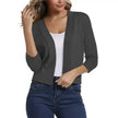 Emma | Women's Open-Front 3/4 Sleeve Cropped Cardigan with Elegant for Layering