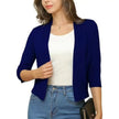 Emma | Women's Open-Front 3/4 Sleeve Cropped Cardigan with Elegant for Layering
