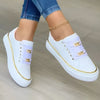 Luna | Women's Orthopedic Gold-Accent Lace-Up Platform Sneakers