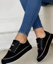 Luna | Women's Orthopedic Gold-Accent Lace-Up Platform Sneakers