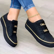 Luna | Women's Orthopedic Gold-Accent Lace-Up Platform Sneakers