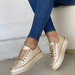 Luna | Women's Orthopedic Gold-Accent Lace-Up Platform Sneakers