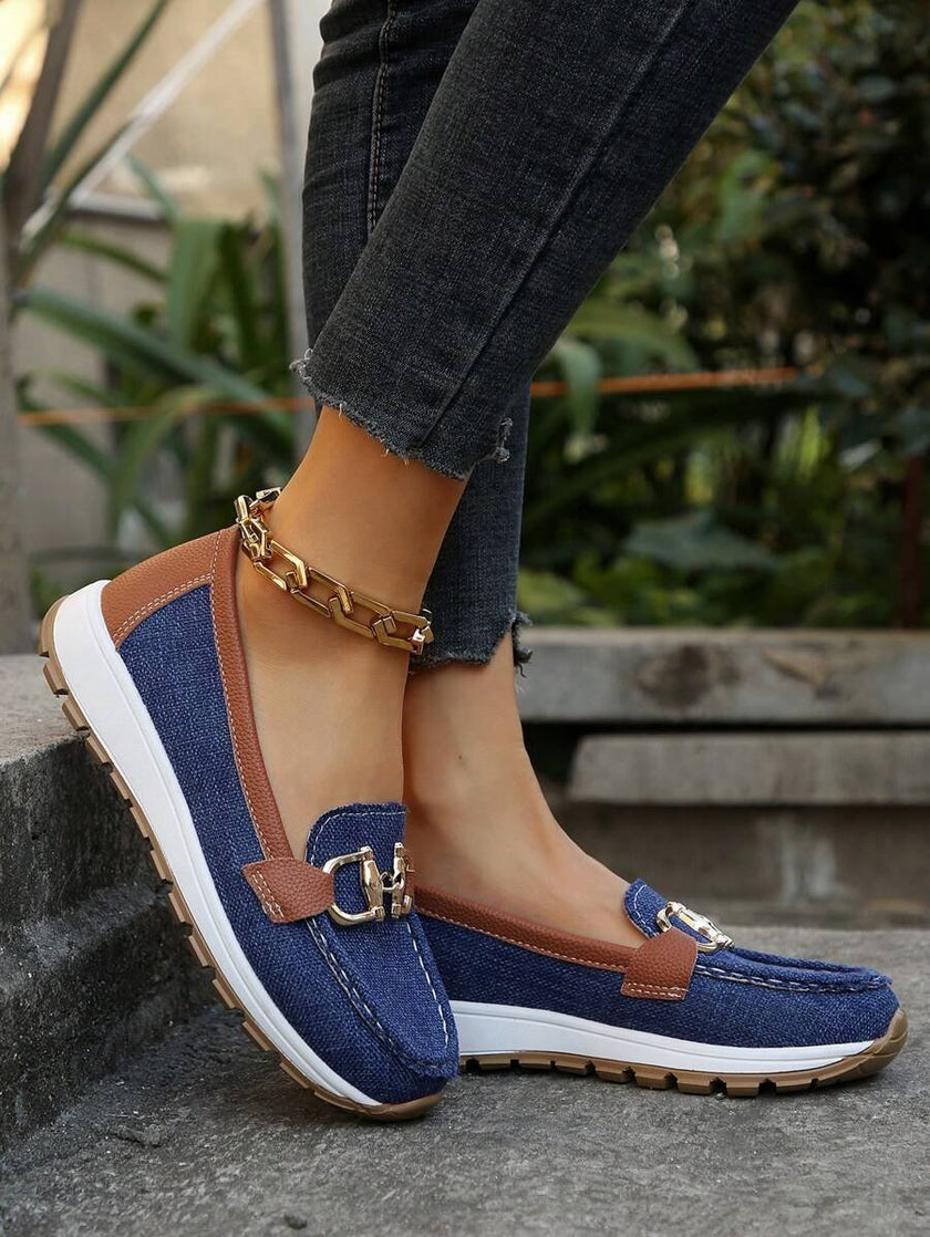 Luna | Women's Orthopedic Slip-On Gold-Bit Loafers Non-Slip Flat