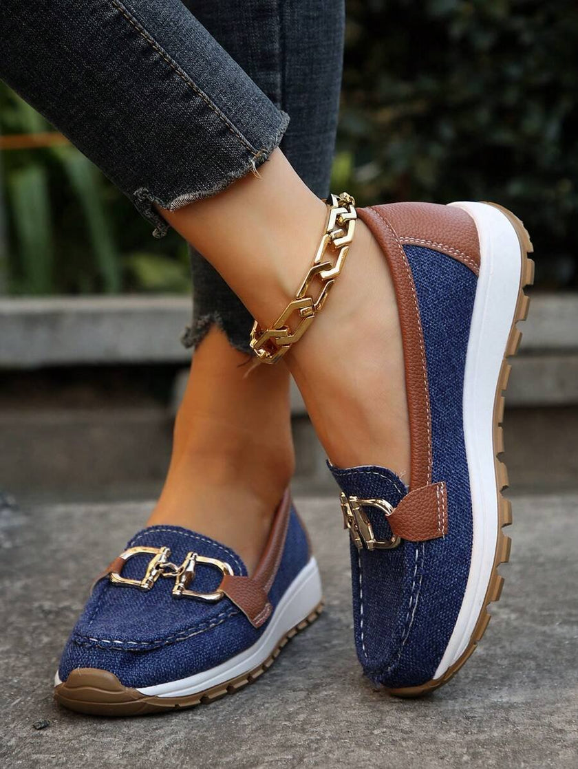 Luna | Women's Orthopedic Slip-On Gold-Bit Loafers Non-Slip Flat