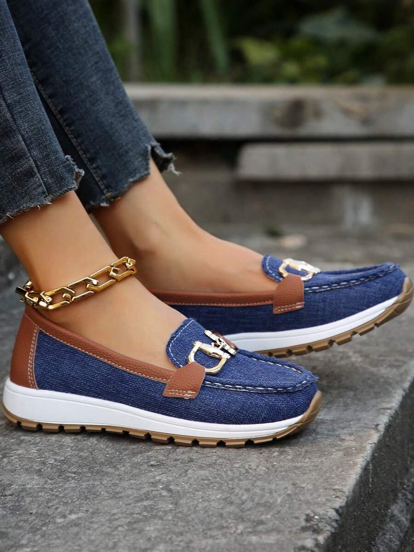 Luna | Women's Orthopedic Slip-On Gold-Bit Loafers Non-Slip Flat
