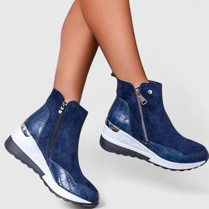 Penelope | Women's Orthopedic Wedge Ankle Boots Arch-Support Side-Zip Sneaker Booties