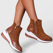 Penelope | Women's Orthopedic Wedge Ankle Boots Arch-Support Side-Zip Sneaker Booties