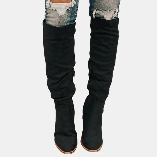 Scarlett | Women's Over-the-Knee Block-Heel Slouchy Ankle Boots