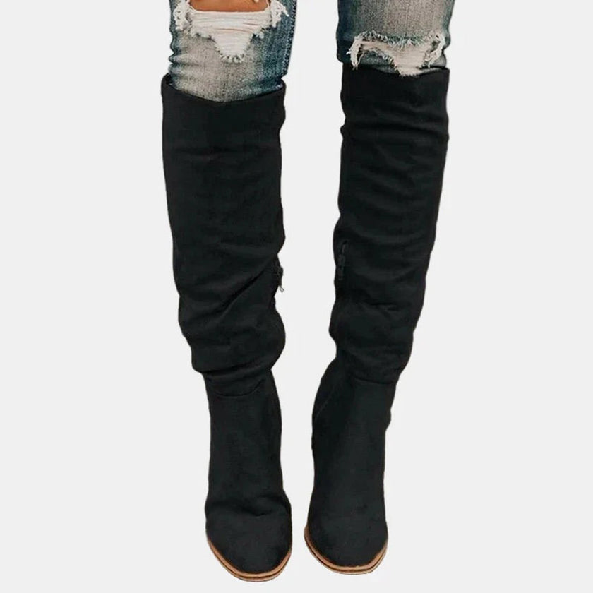 Scarlett | Women's Over-the-Knee Block-Heel Slouchy Ankle Boots