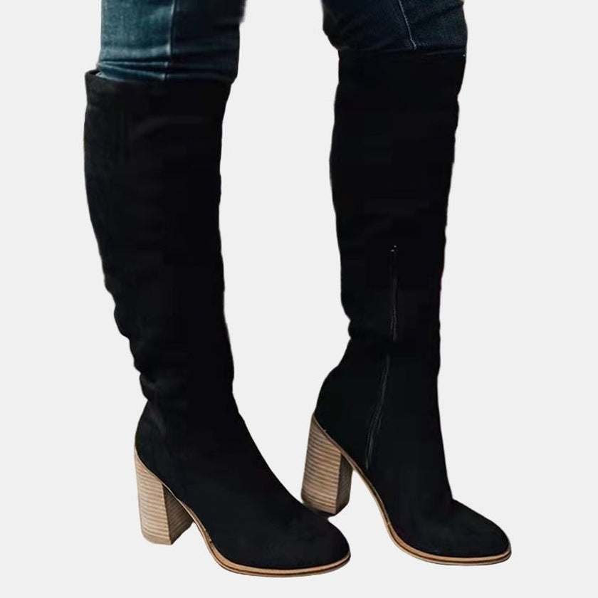 Scarlett | Women's Over-the-Knee Block-Heel Slouchy Ankle Boots