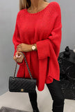 Charlotte | Women's Oversized Batwing Sleeve Knit Sweater Pullover with Crew-Neck for Everyday