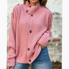 Madison | Women's Oversized Ribbed High-Neck Button-Front Cardigan Knit Sweater for Casual