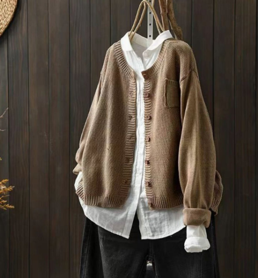 Isabella | Women's Oversized Button-Up Knit Cardigan Sweater with Elegant for Layering