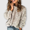 Suze | Women's Oversized Chunky Knit Mock-Neck Pullover Sweater with Balloon-Sleeve for Autumn