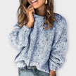 Suze | Women's Oversized Chunky Knit Mock-Neck Pullover Sweater with Balloon-Sleeve for Autumn