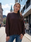 Marit | Women's Oversized Crew-Neck Long-Sleeve Light Knit Sweater with Ribbed for Everyday