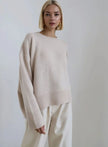 Marit | Women's Oversized Crew-Neck Long-Sleeve Light Knit Sweater with Ribbed for Everyday