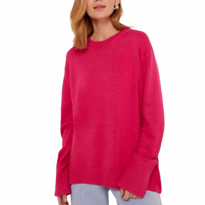 Marit | Women's Oversized Crew-Neck Long-Sleeve Light Knit Sweater with Ribbed for Everyday