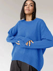 Marit | Women's Oversized Crew-Neck Long-Sleeve Light Knit Sweater with Ribbed for Everyday