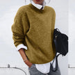 Charlotte | Women's Oversized Crew Neck Cozy Knit Sweater with Ribbed for Layering