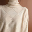 Turtleneck Sweater Oversized Diamond Ribbed Knit Pullover Jumper | Runa