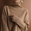 Turtleneck Sweater Oversized Diamond Ribbed Knit Pullover Jumper | Runa