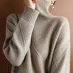 Turtleneck Sweater Oversized Diamond Ribbed Knit Pullover Jumper | Runa