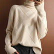 Turtleneck Sweater Oversized Diamond Ribbed Knit Pullover Jumper | Runa
