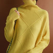 Turtleneck Sweater Oversized Diamond Ribbed Knit Pullover Jumper | Runa